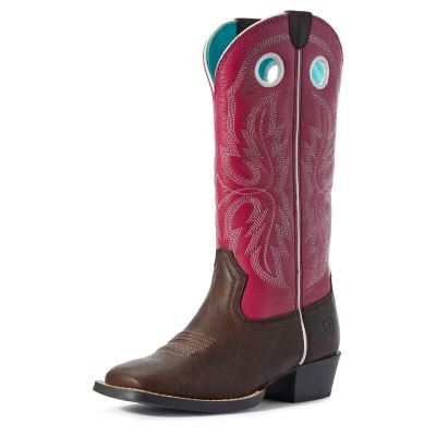 Ariat Whippersnapper - Western Laarzen Bruin / Roze Kinderen - 15555-495